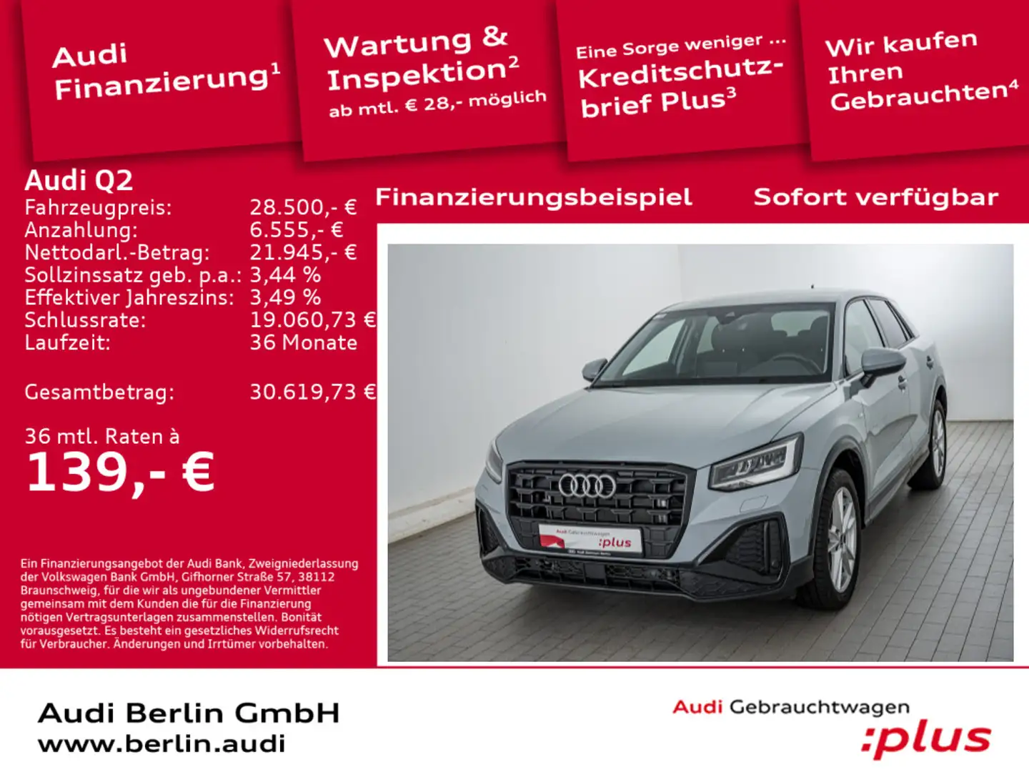 Audi Q2 S line 30 TDI S tr. AHK PDC NAVI VIRTUAL Grigio - 1