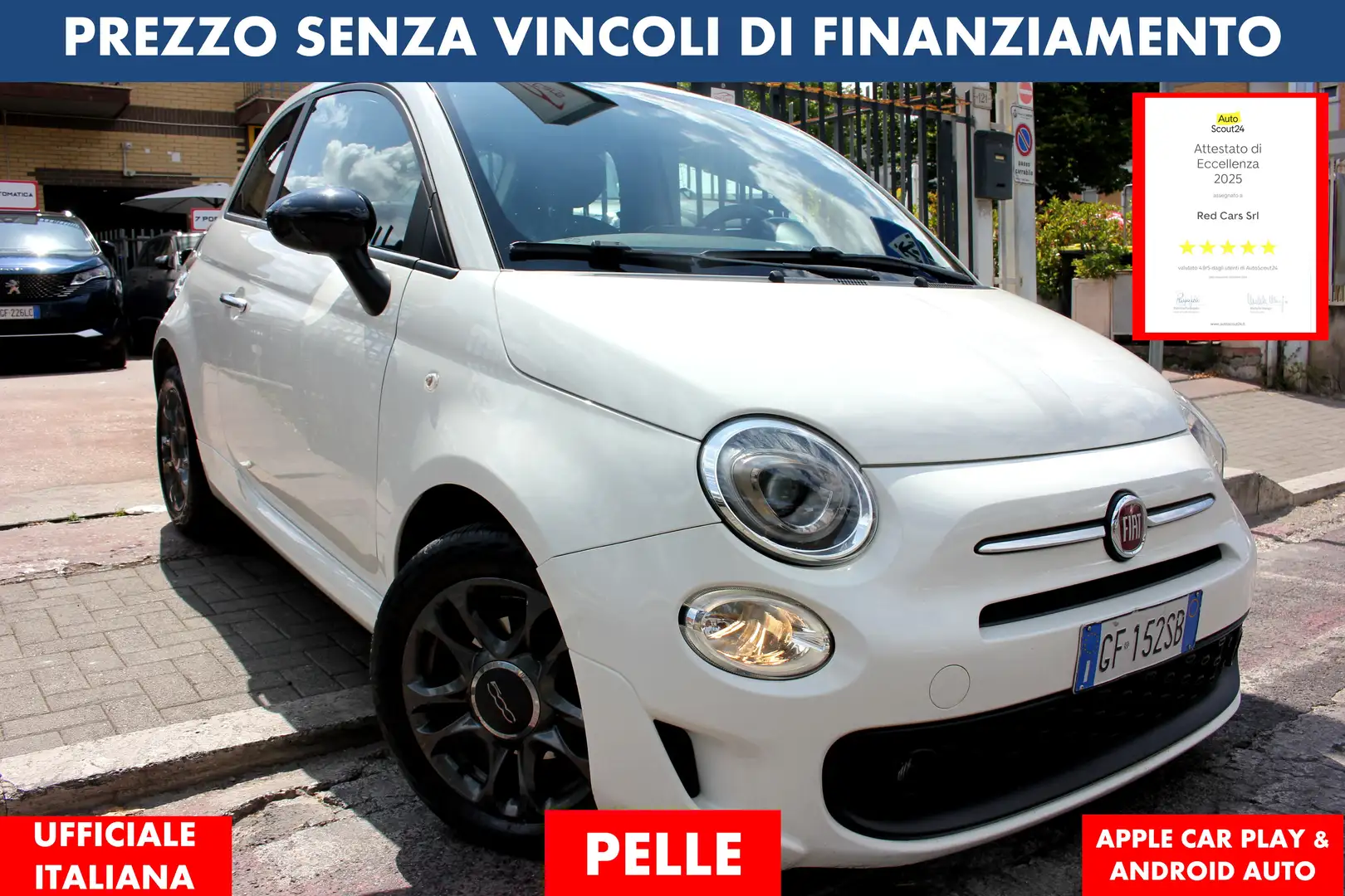Fiat 500 1.0 CONNECT 70cv PREZZO VERO UNIPRO ITALIANA PELLE - 1