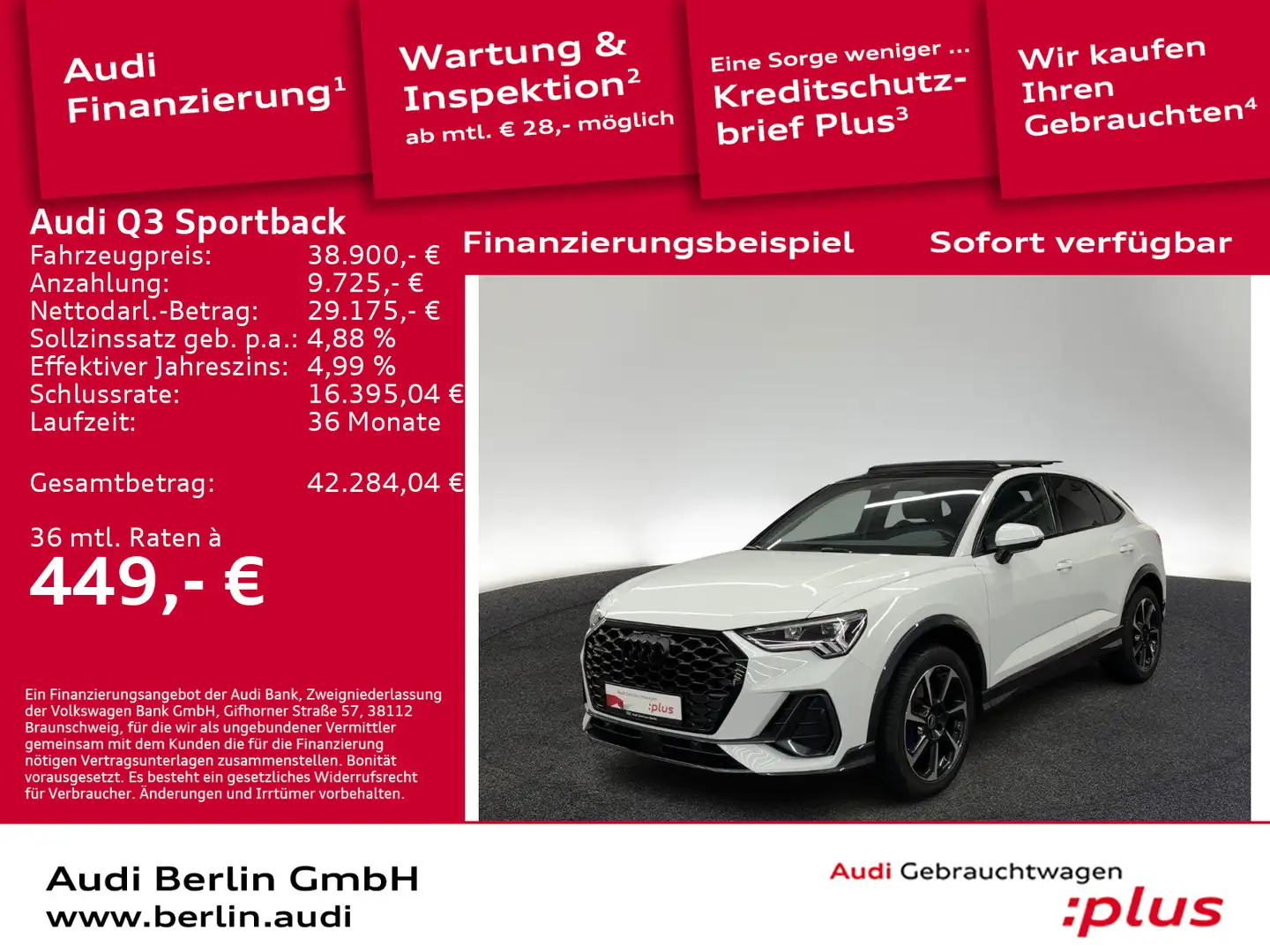 Audi Q3 40 TDI qu.S tr. STDHZG RFK PANO Weiß - 1