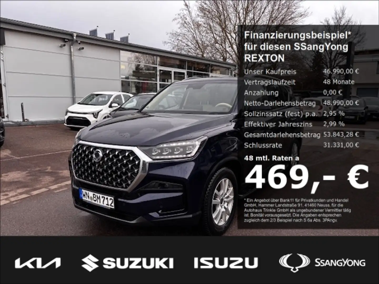 SsangYong Rexton Sapphire 4x4 A/T 469,-€ MTL. OHNE ANZAHLUNG!! inkl Синій - 1
