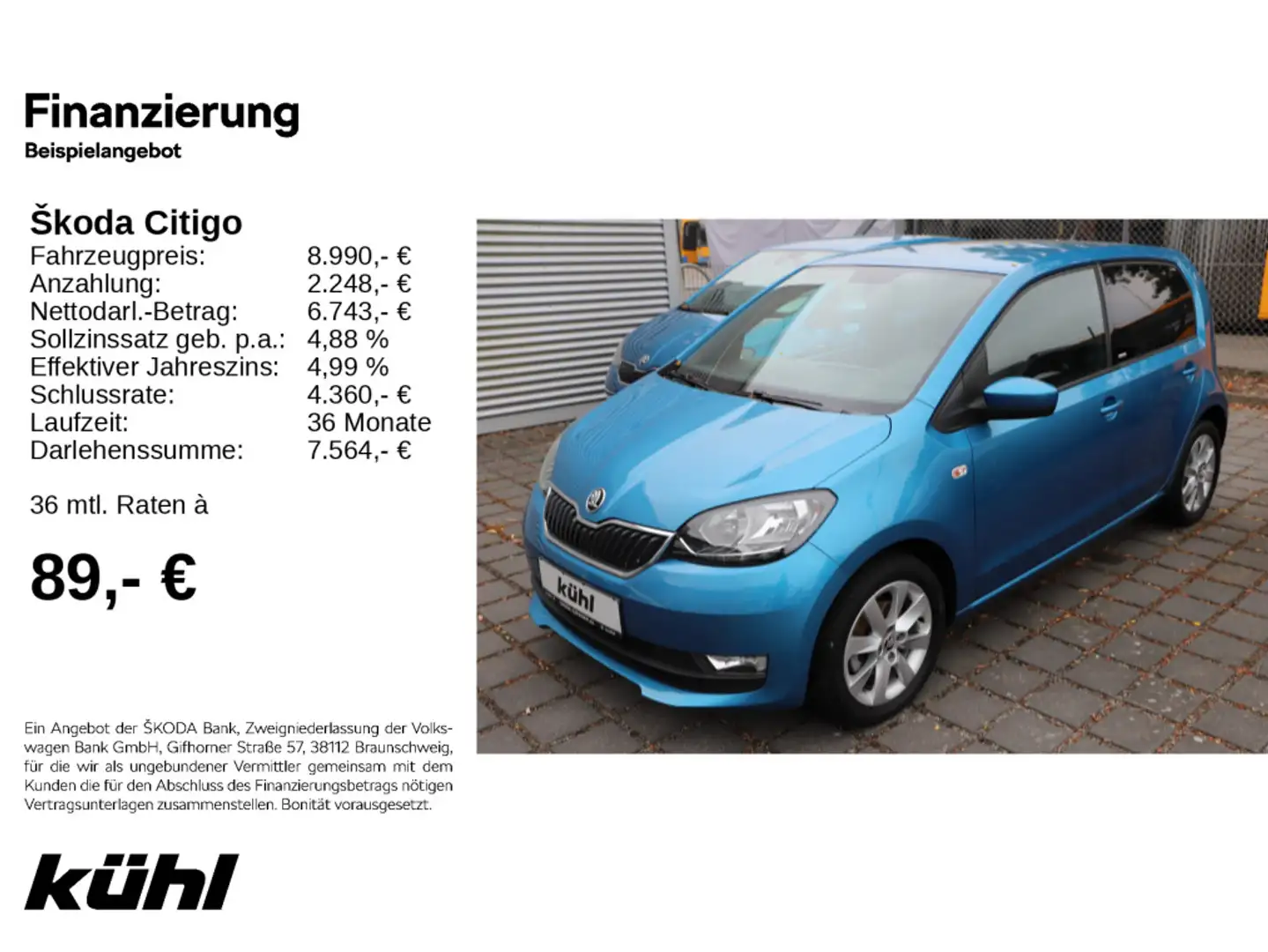 Skoda Citigo 1.0 MPI Clever Blau - 1