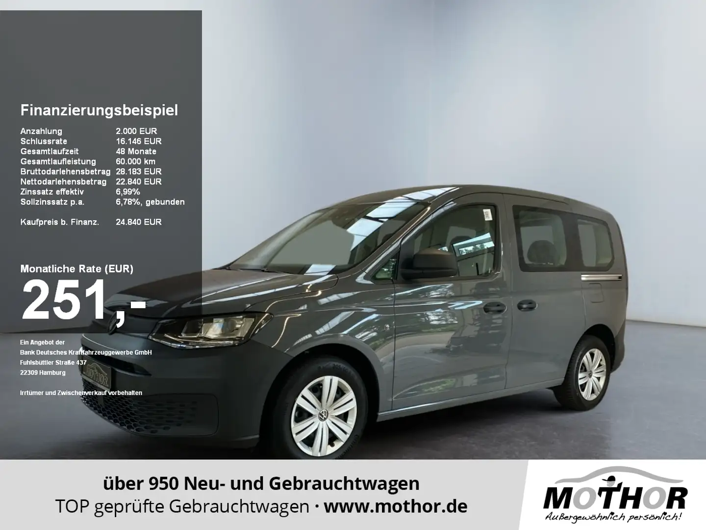 Volkswagen Caddy Kombi EcoProfi 1.5 TSI ACC PDC Klima DAB+ Gri - 1