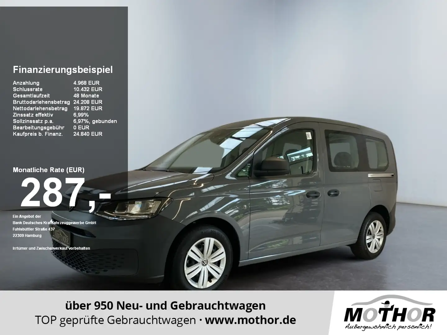 Volkswagen Caddy Kombi EcoProfi 1.5 TSI ACC PDC Klima DAB+ Grau - 1