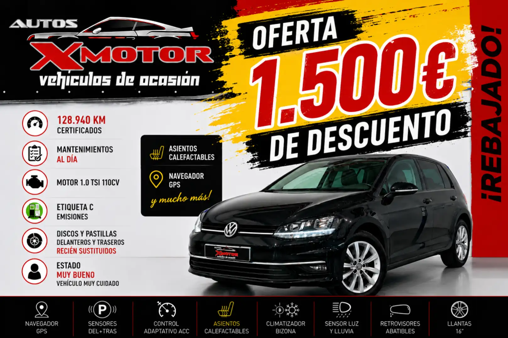 Volkswagen Golf 1.0 TSI Sport 85kW Negro - 1