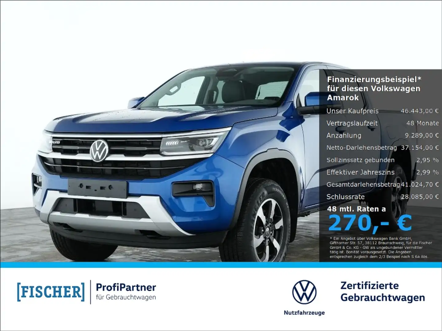 Volkswagen Amarok 3.0TDI 4Motion Style Matrix AHK Navi SHZ Rear View Blau - 1