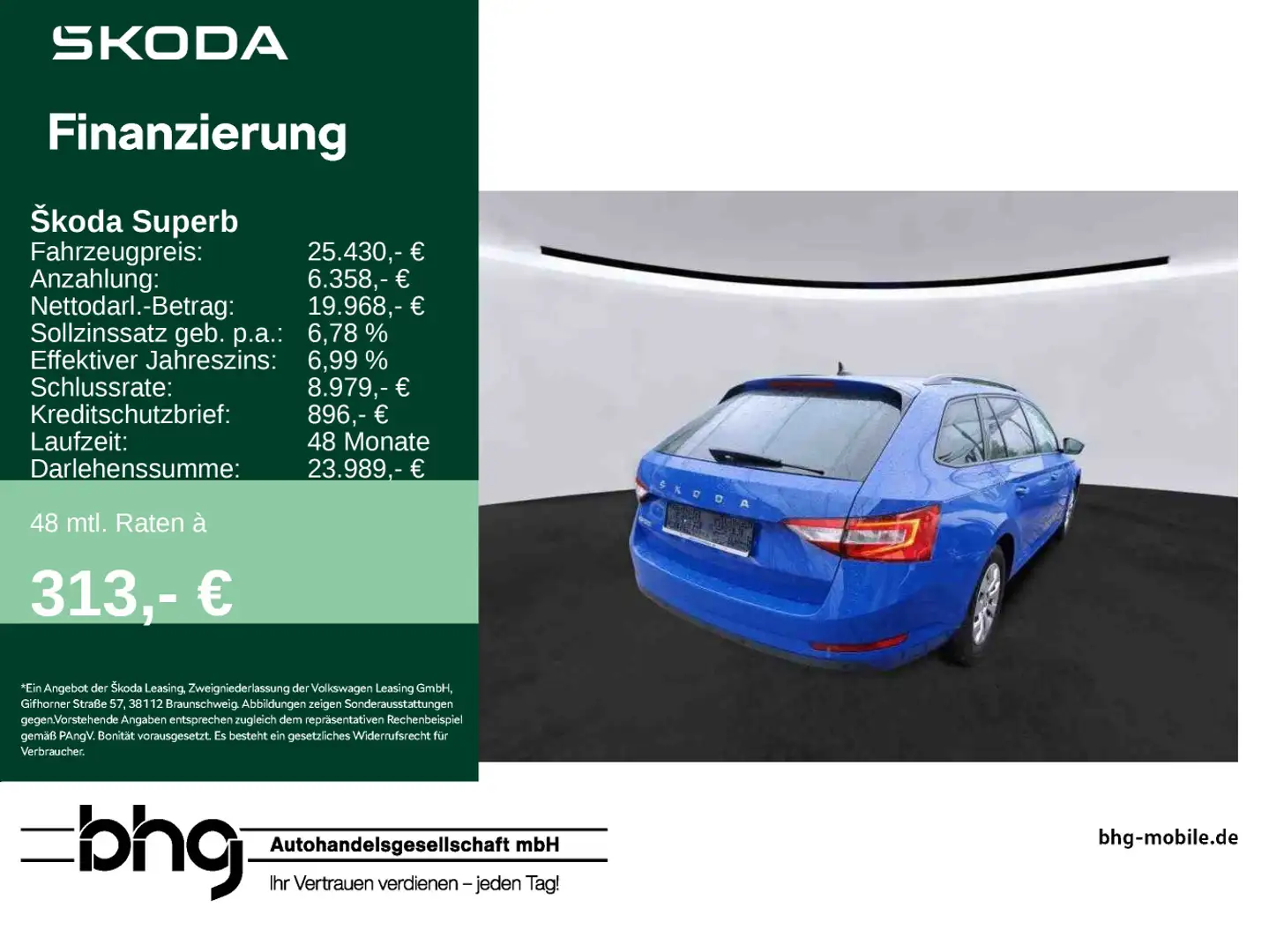 Skoda Superb Combi 1.5 TSI Active Blau - 1