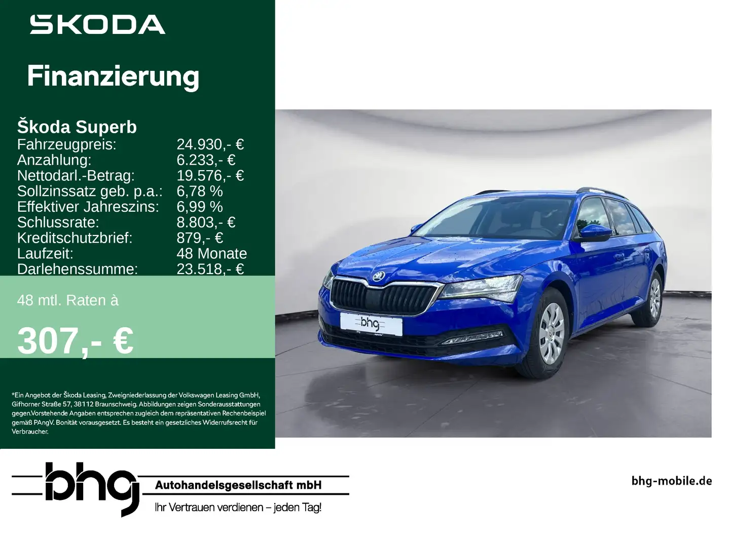 Skoda Superb Combi 1.5 TSI Active Blau - 1