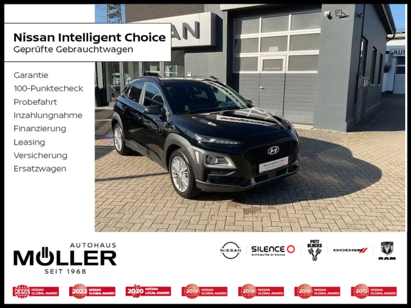 Hyundai KONA 1.0T-GDI YES! Plus HUD Navi Kamera SH KRELL Schwarz - 1