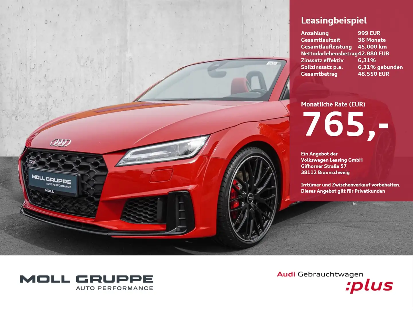 Audi TTS Roadster 2.0 TFSI quattro S tronic B&O Navi Plus Schwarz - 1