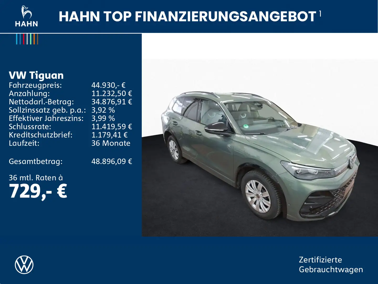 Volkswagen Tiguan 2.0TDI DSG R-Line Black Style AHK Cam HuD Grün - 2