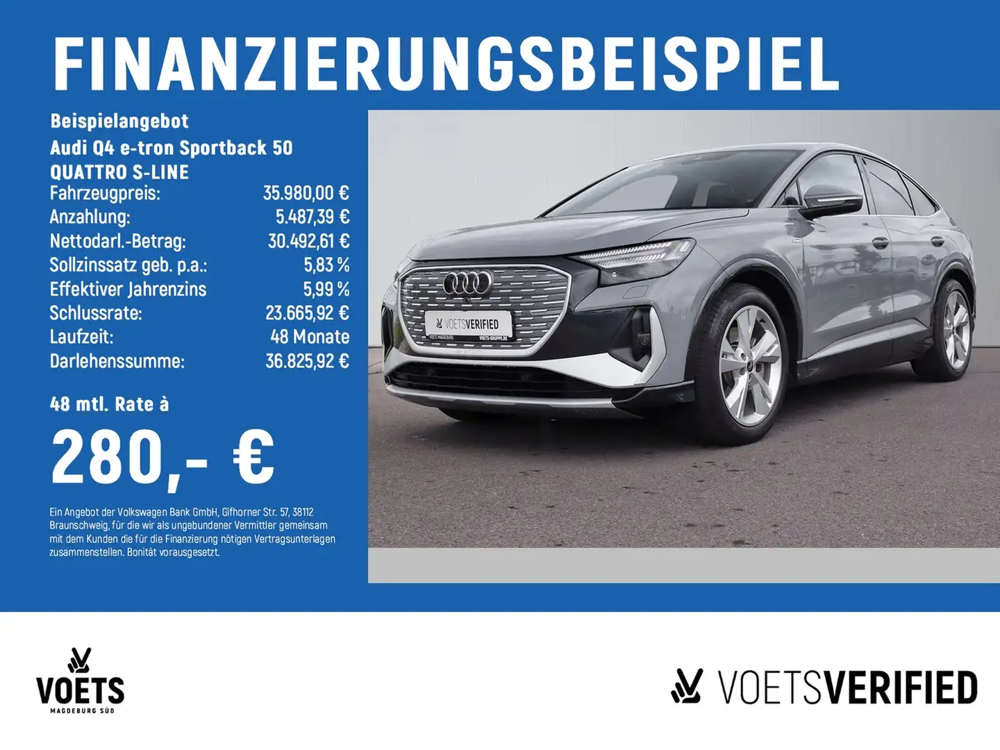 Audi Q4 e-tron Sportback 50 QUATTRO S-LINE MATRIX Grau - 2