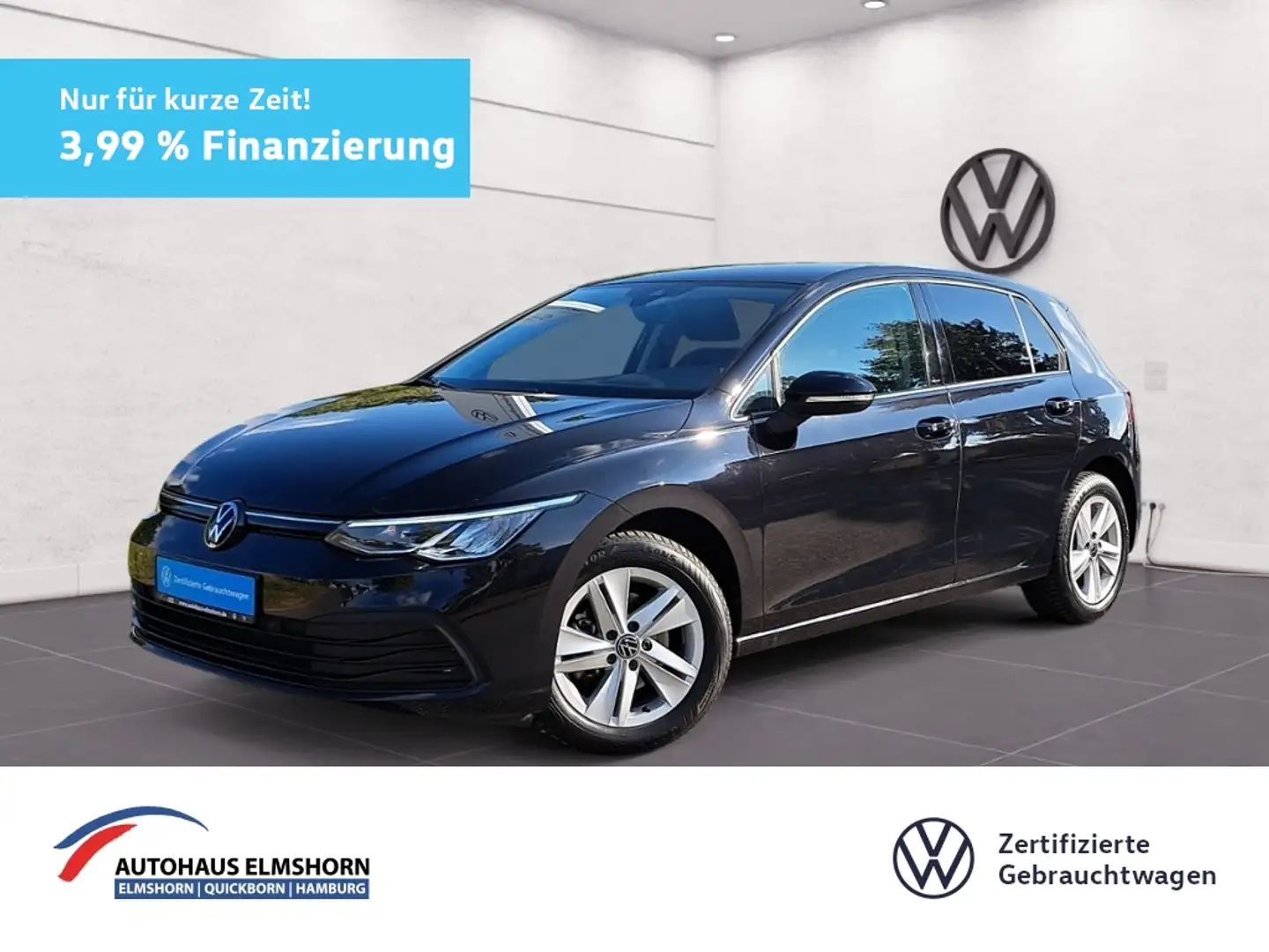 Volkswagen Golf VIII Life 2.0 TDI DSG 3,99% KAM NAV APP ACC PDC S Schwarz - 1