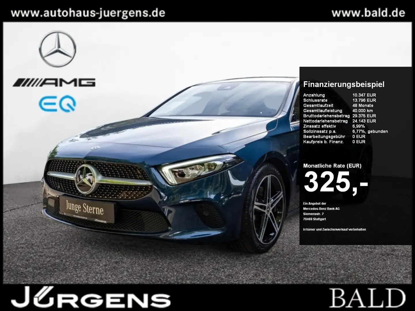 Mercedes-Benz A 220 d Limo Progressive/LED/360/Totw/Leder/18' Blau - 1