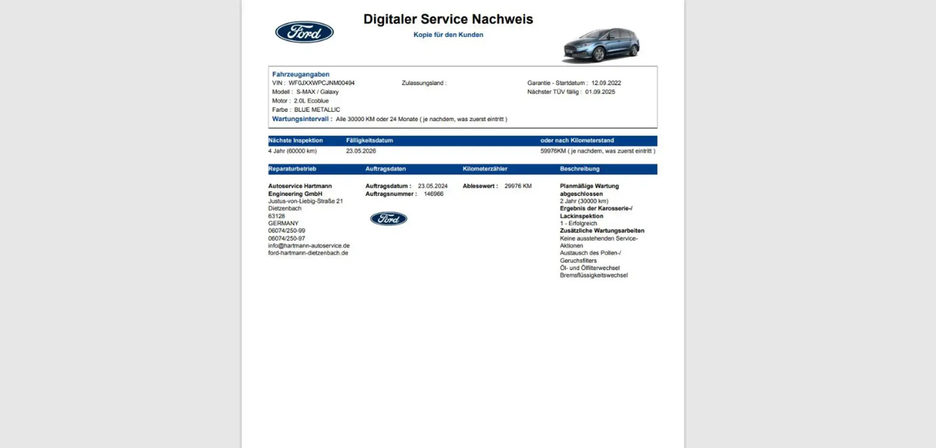 Ford S-Max Titanium Navi 2xKamera Voll-LED Lenkr.Sitzh Bleu - 2