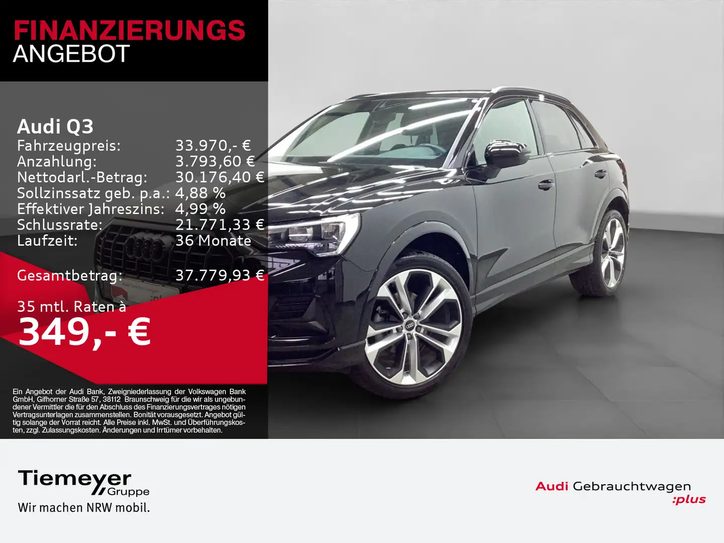 Audi Q3 35 TDI S LINE LM20 ST.HEIZ ASSIST TEILLEDER Schwarz - 1