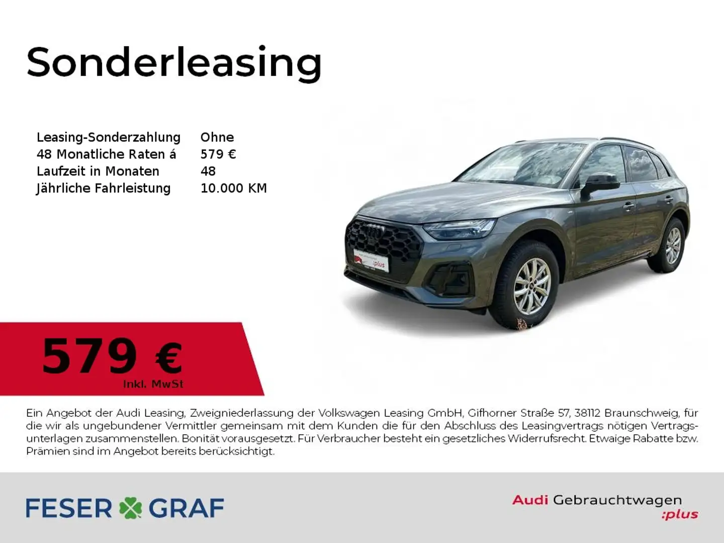 Audi Q5 40 TFSI S line qu. S tronic Matrix-LED/360°Cam Grau - 1