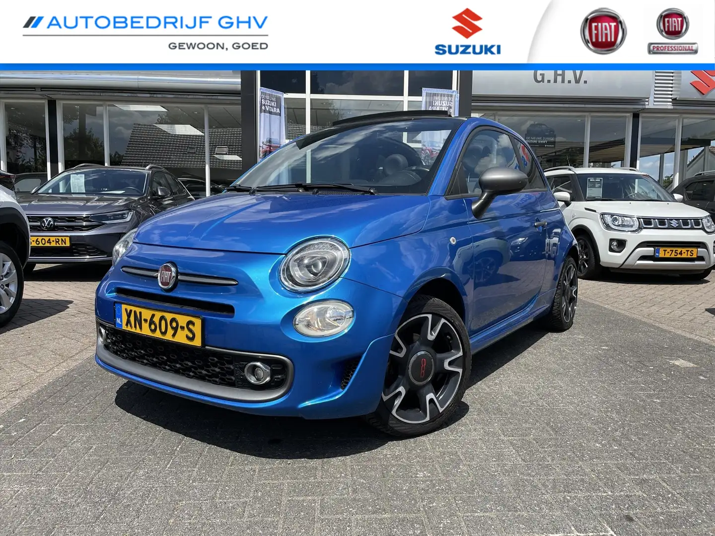 Fiat 500C 1.2 69pk 500S | Cabrio | Verkoopbemiddeling | Blu/Azzurro - 1