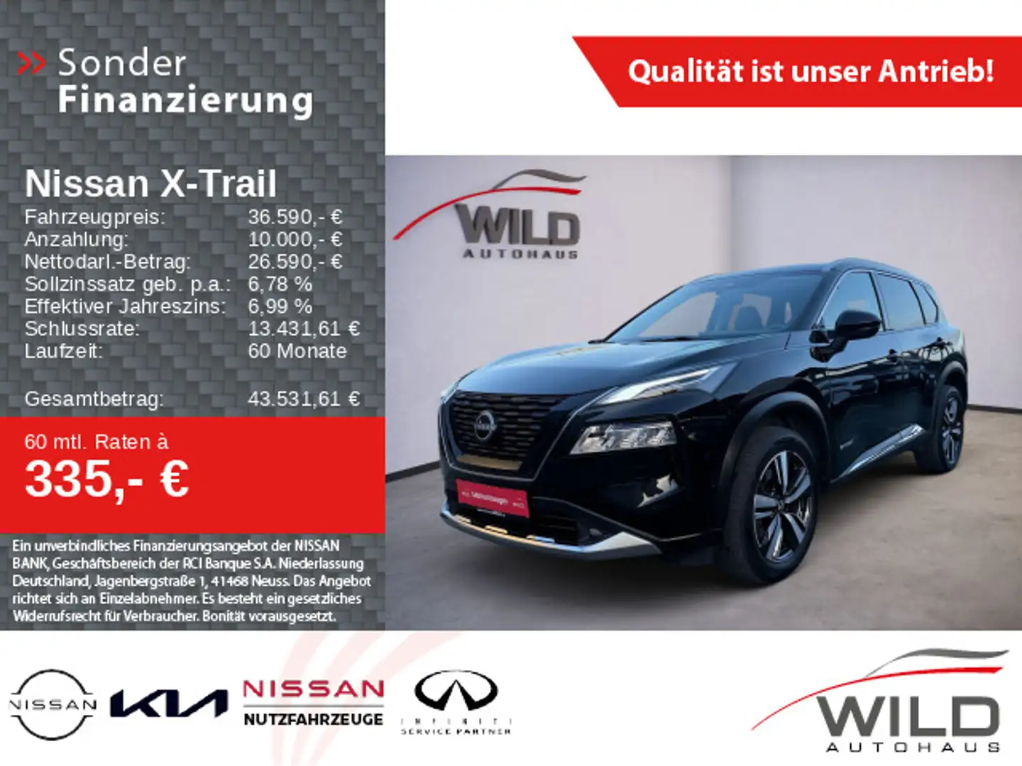 Nissan X-Trail 1.5 VC-T e-Power Tekna, BOSE, 360°CAM, P Schwarz - 1