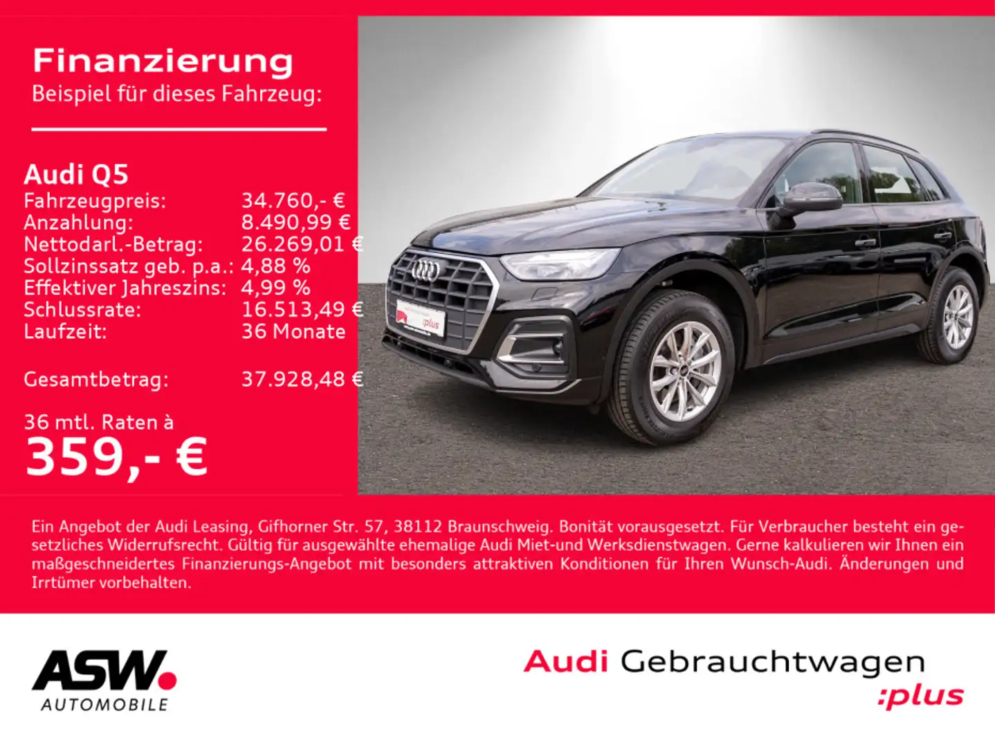 Audi Q5 40TDI quattro Stronic Navi LED RFK B&O VC Schwarz - 1