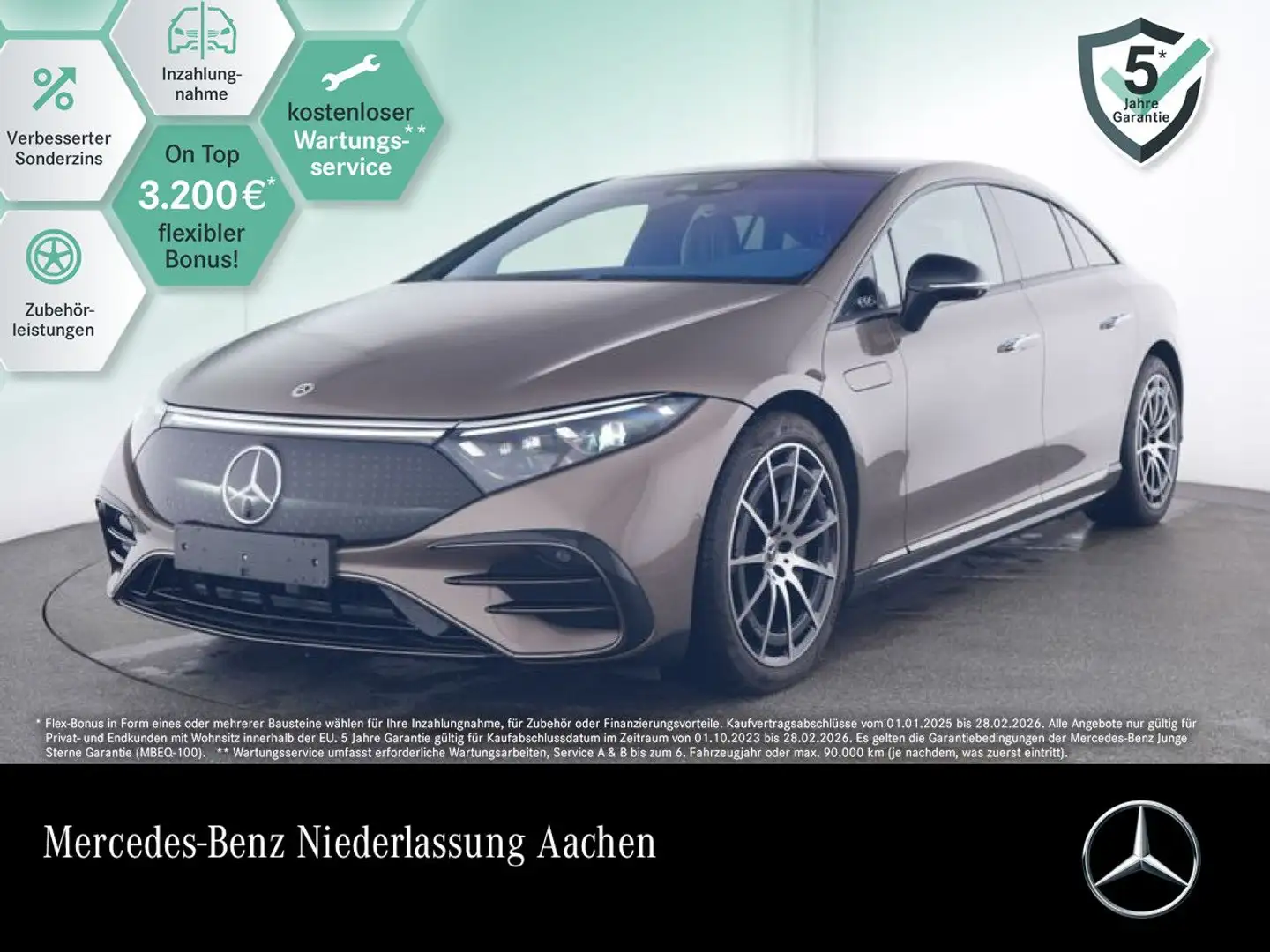 Mercedes-Benz EQS 500 4MATIC AMG Fahrass Fondent 360° Pano HUD Marrón - 1