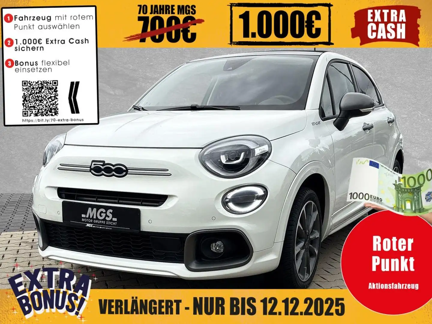 Fiat 500X DOLCEVITA HYBRID 1.5 #NAVI#Faltdach#LED Wit - 1