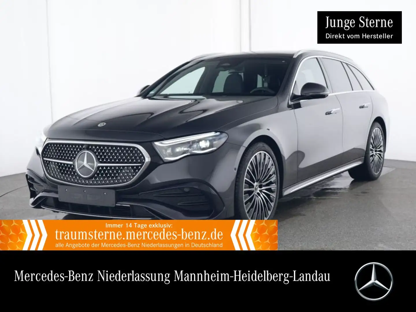 Mercedes-Benz E 220 d T 4M AMG 360° Stdhzg Pano Distr. AHK PTS Grau - 1