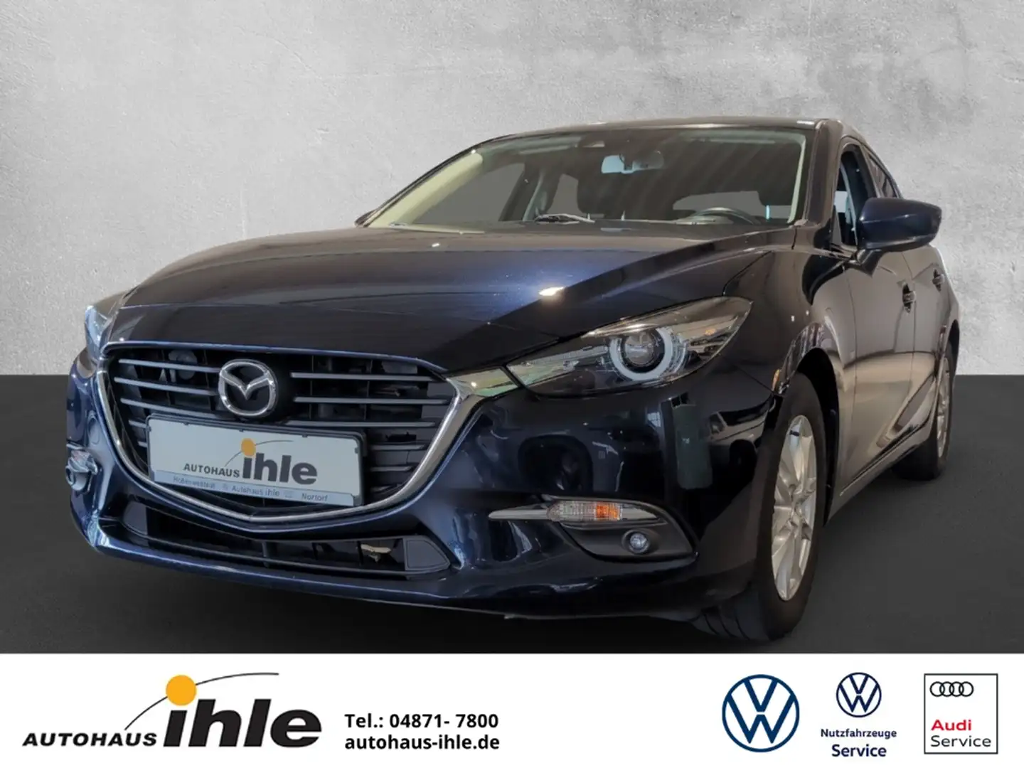 Mazda 3 Exclusive-Line 2,0 Skyactiv-G 120 NAVI+HUD+R-FAHRK Blau - 1