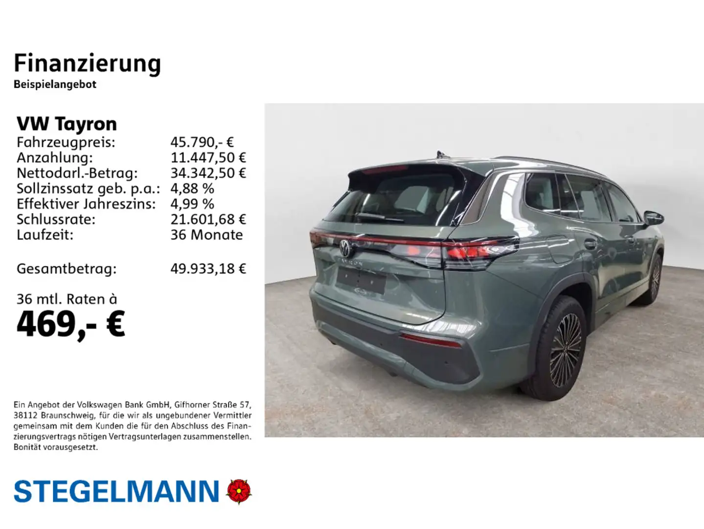 Volkswagen Tayron 2.0 TDI DSG 4M Life 7-Sitzer *AHK*Kamera* Grün - 2