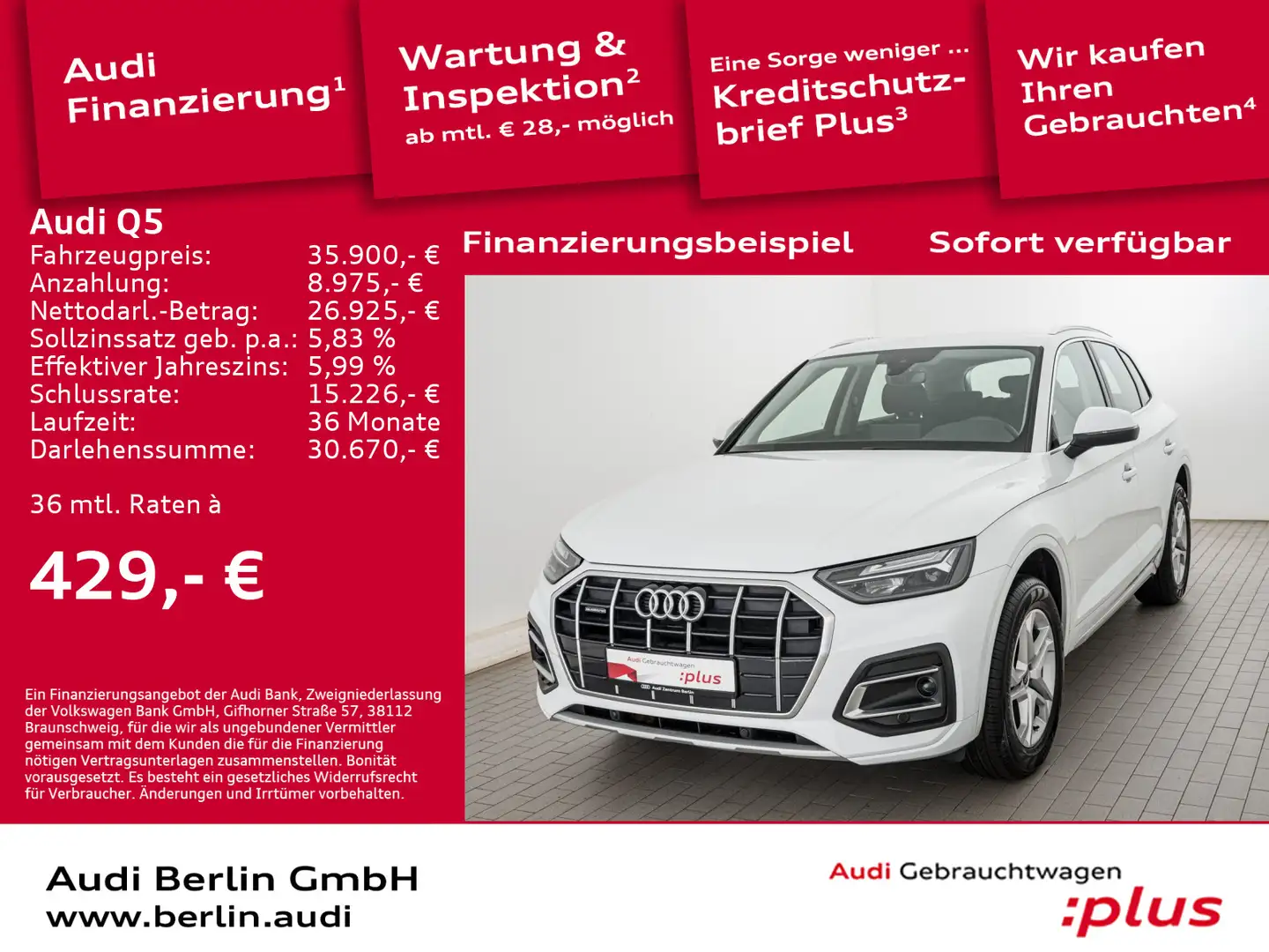 Audi Q5 advanced 40 TFSI qu.S tr. LED RFK NAVI VIRTC Wit - 1