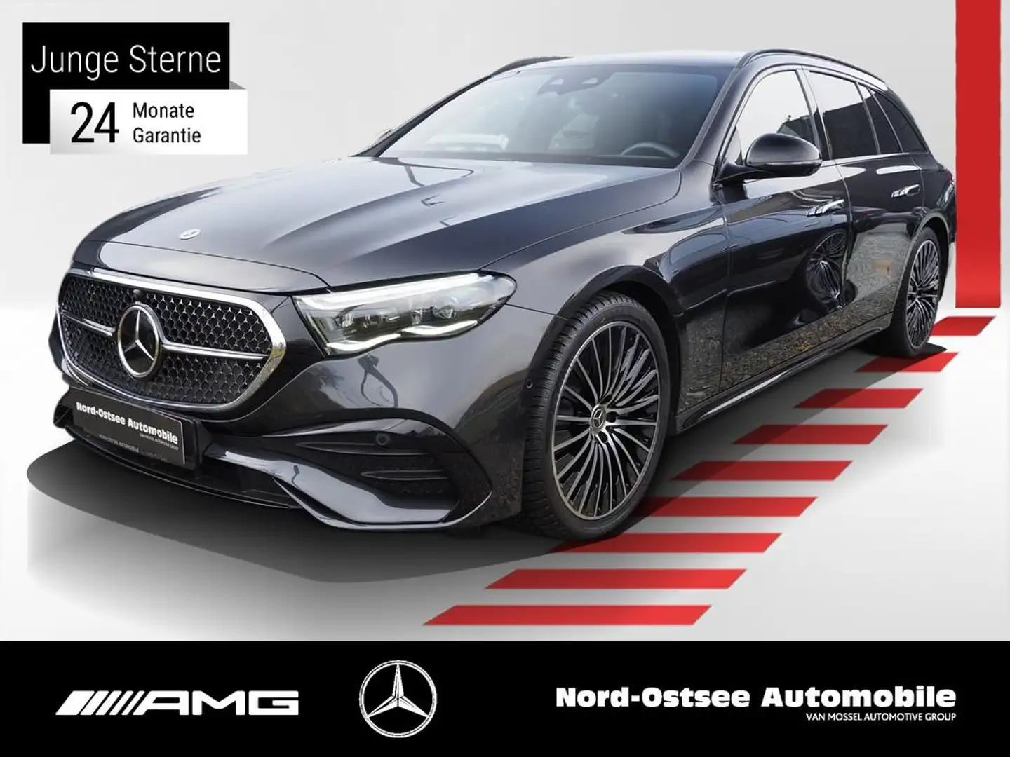 Mercedes-Benz E 220 T d DISTRO NAVI 360°-KAM PANO KEYLESS SHZ Gris - 1