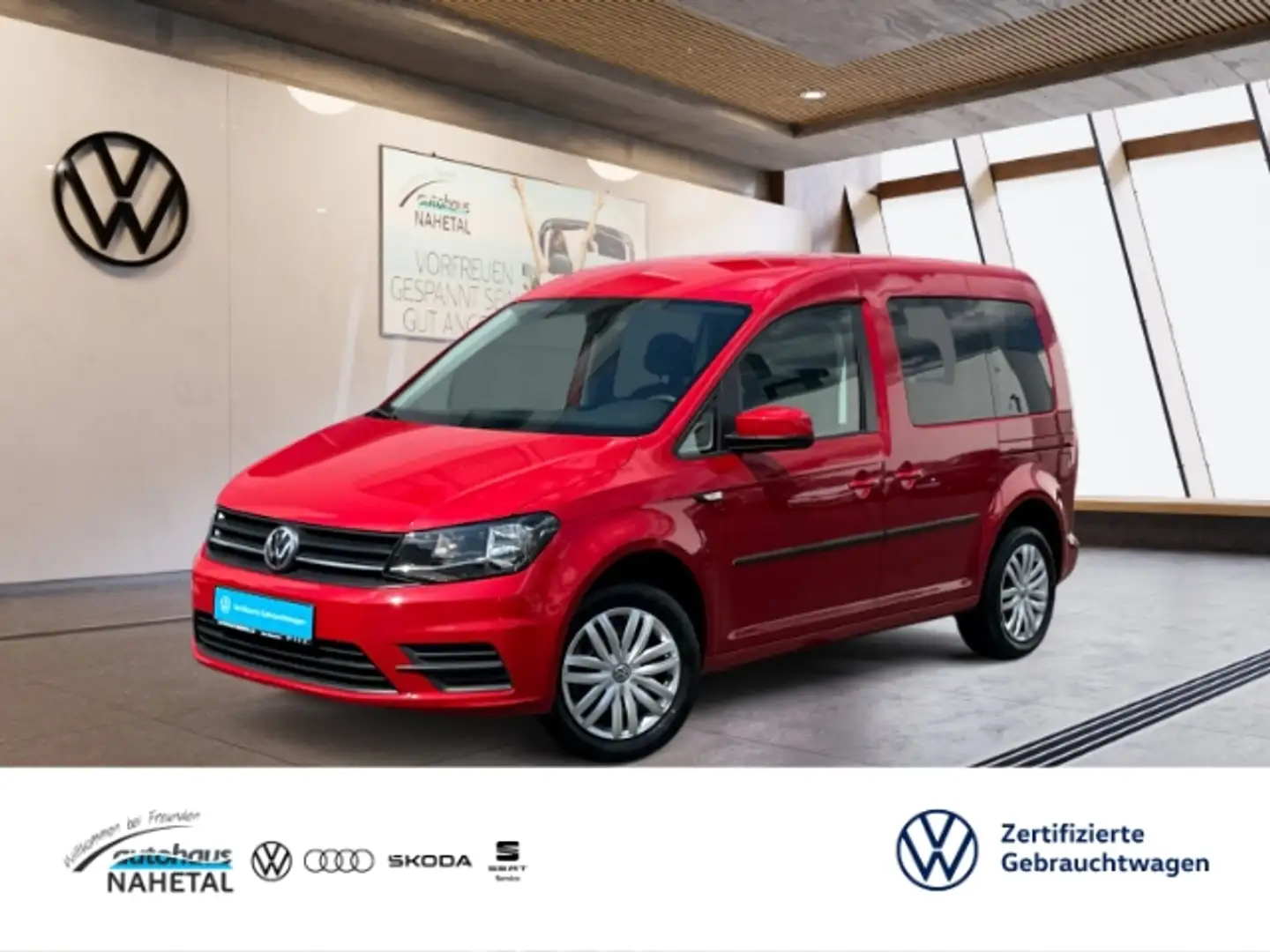 Volkswagen Caddy 1.4 TSI BMT 1.HAND SCHIEBETUER L&R PRIVACY KLIMAAN Red - 1