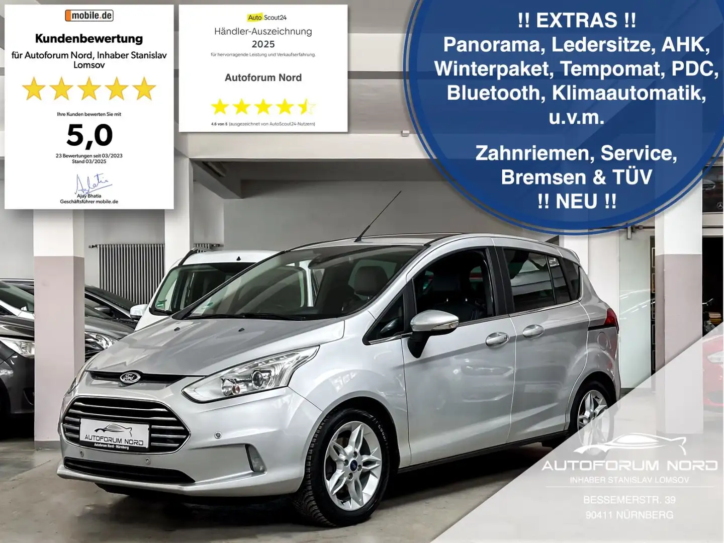 Ford B-Max Individual *NEU ZAHNRIEMEN+BREMSEN+SERVICE Silber - 1