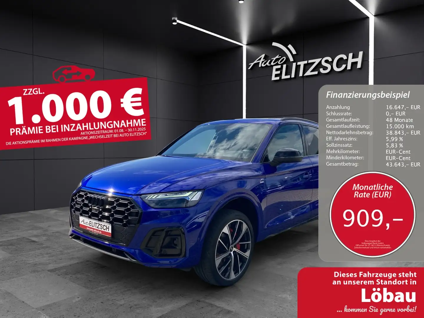 Audi Q5 50 TDI quattro S line Blau - 1