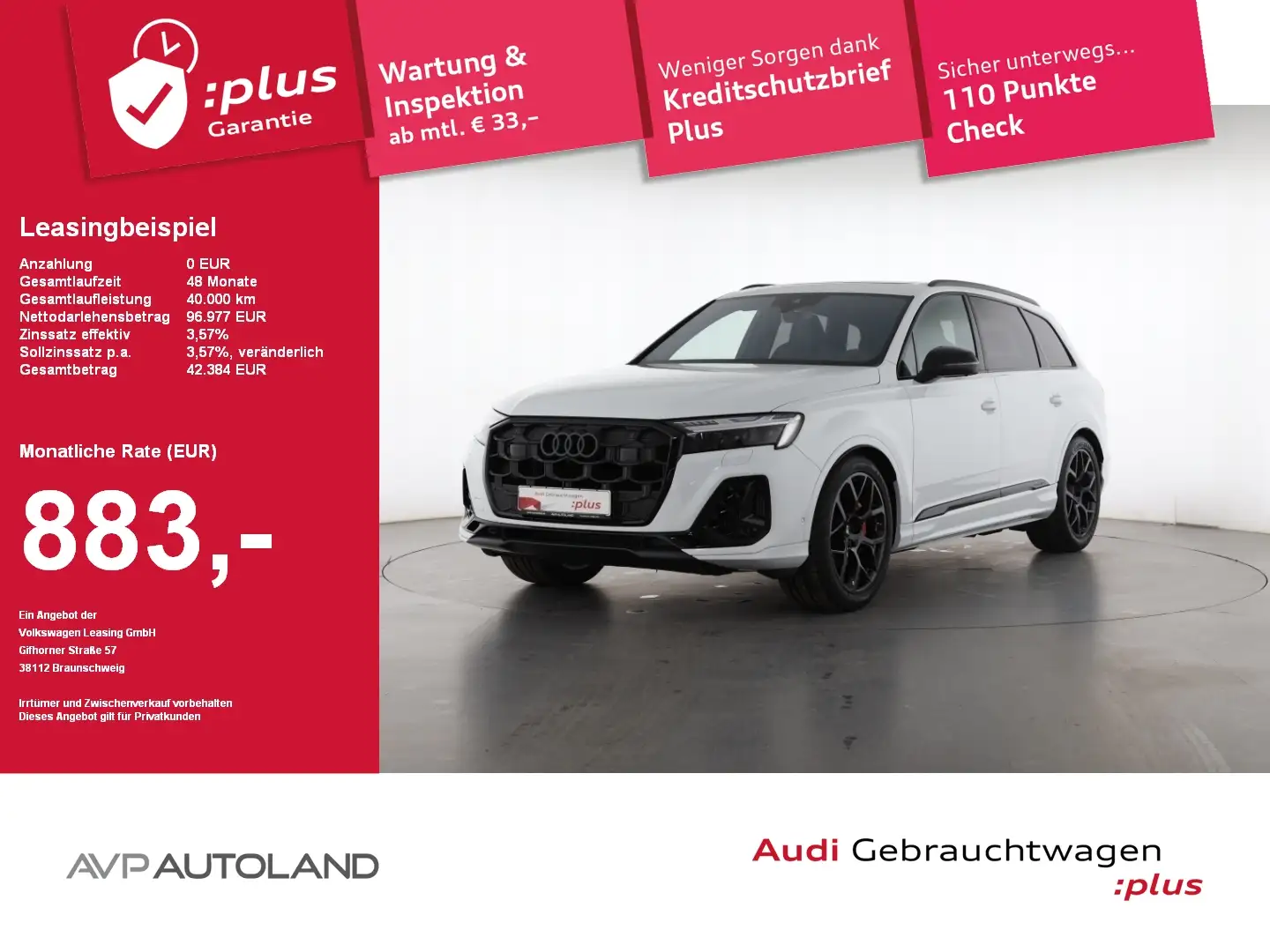 Audi SQ7 4.0 TFSI quattro tiptronic Facelift AHK Weiß - 1
