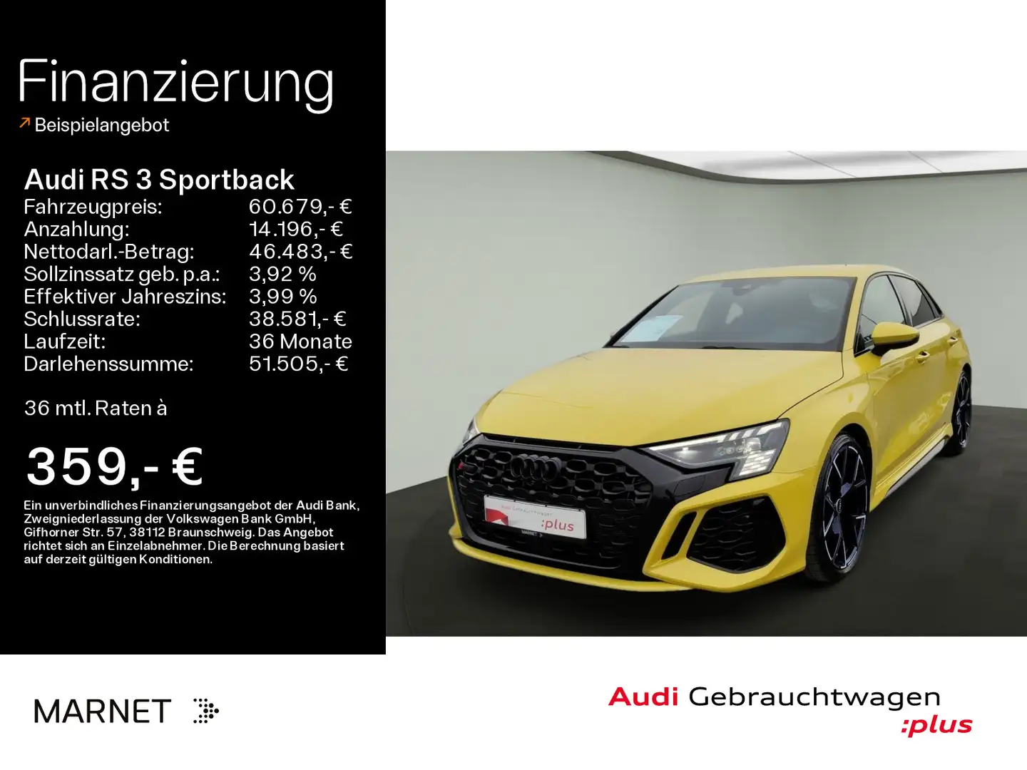 Audi RS3 *Matrix*B&O*Optikpaket*Sitzheiizun Jaune - 1