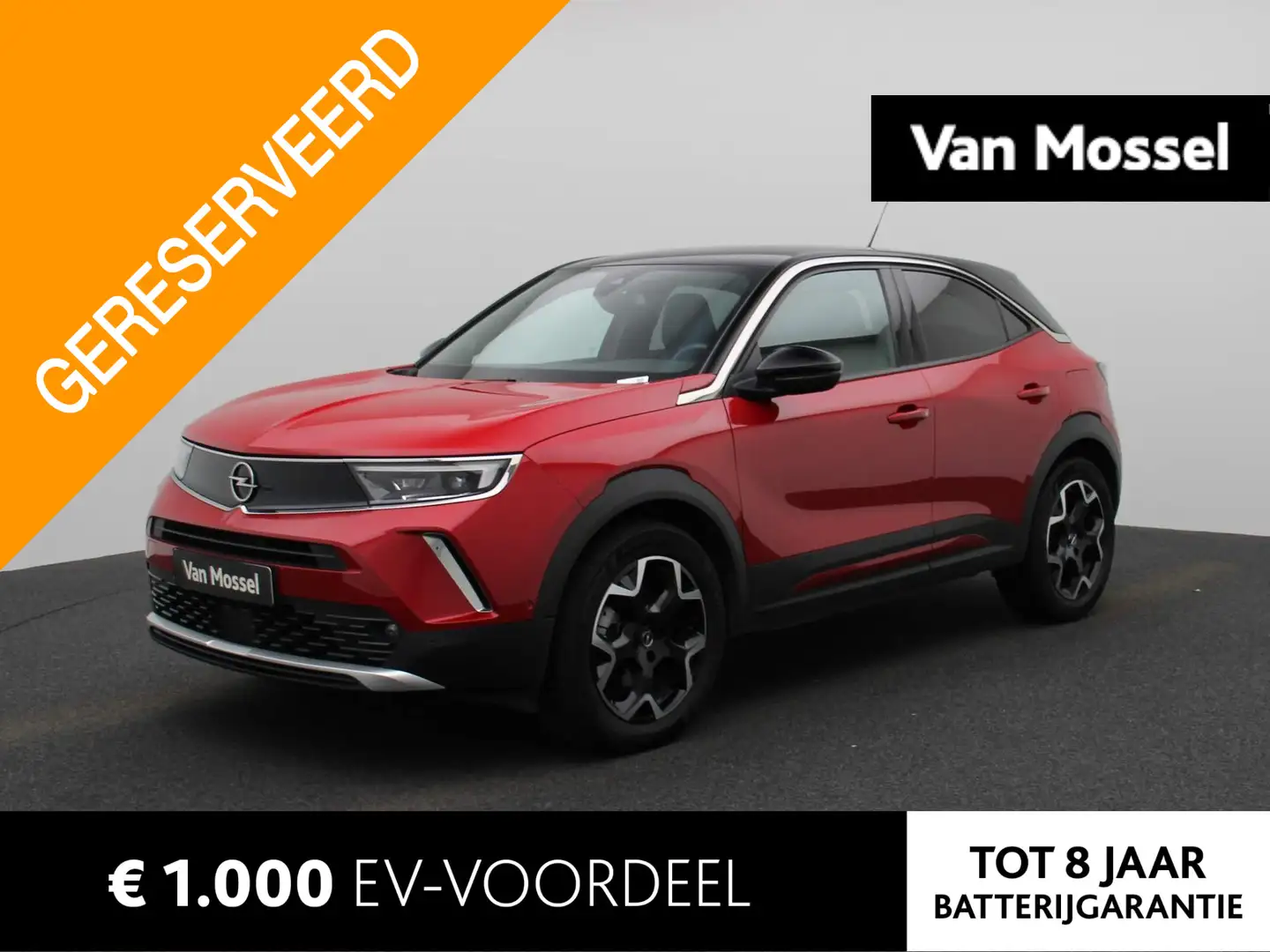 Opel Mokka-E Ultimate 50-kWh | ECC | Navi | Half-Leder | LMV | Rood - 1