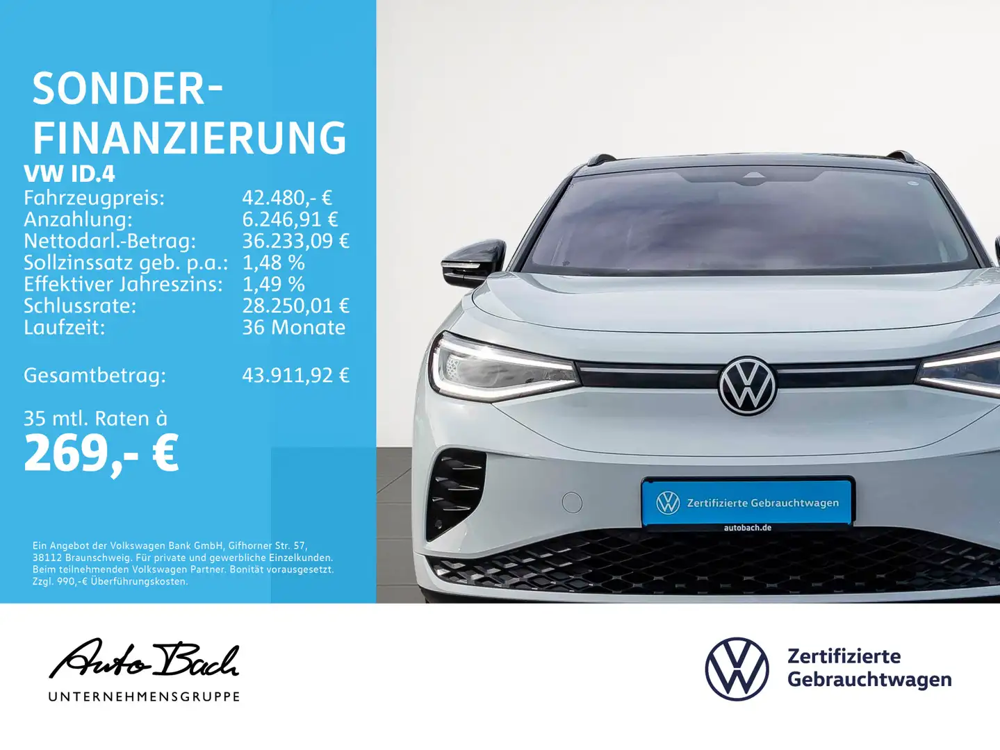 Volkswagen ID.4 GTX 4M Automatik Navi LED Standhzg HuD ACC Weiß - 2