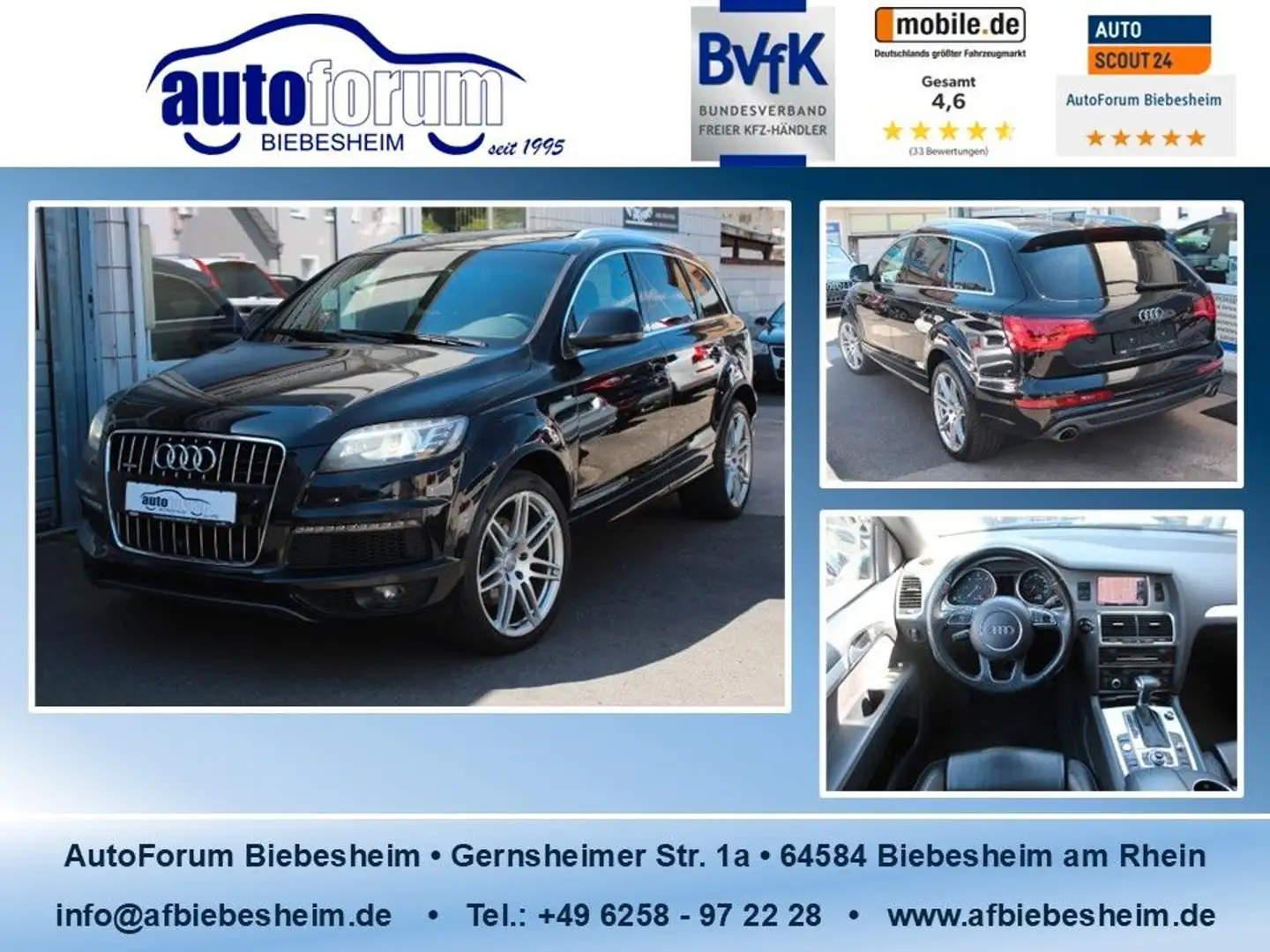 Audi Q7 4.2 V8 TDI quattro S-Line R-Kam*Pano*BiXenon Černá - 1