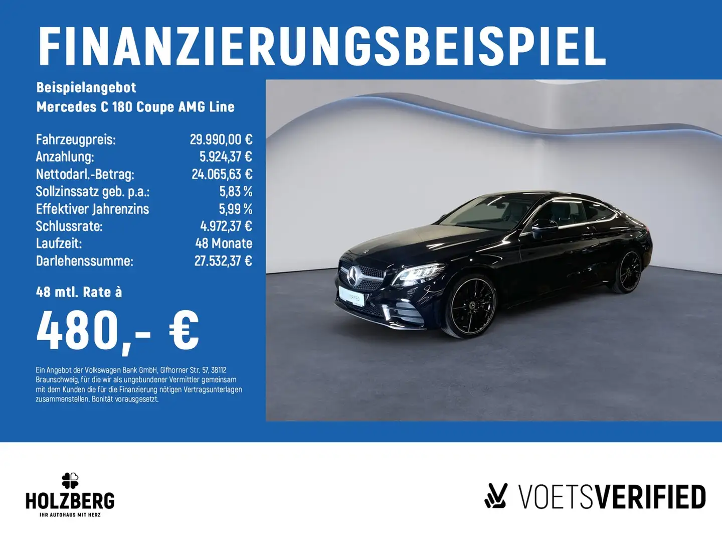 Mercedes-Benz C 180 Coupe AMG Line VIRTUAL+NAVI+RFK+DAB+PDC Zwart - 2