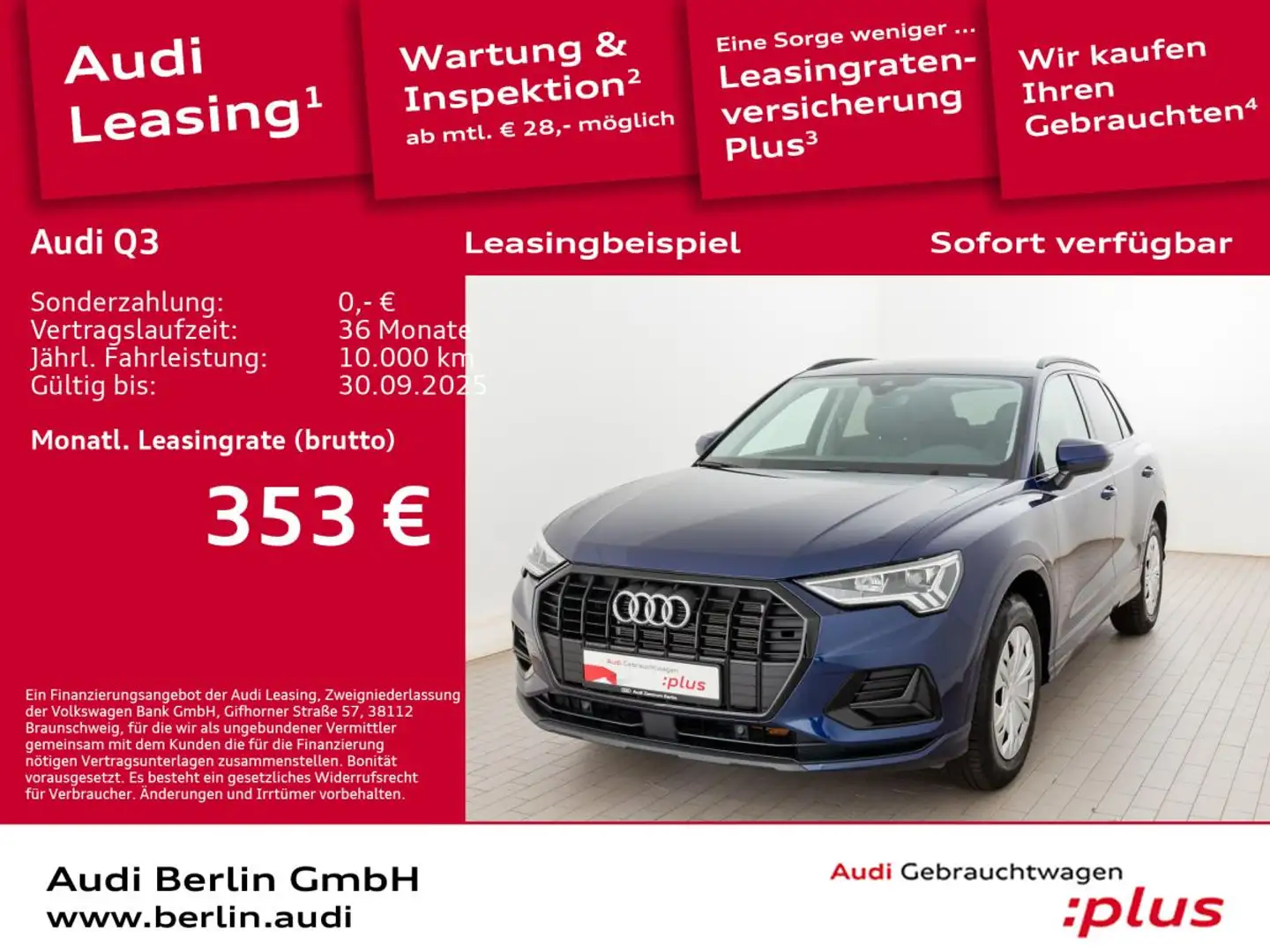 Audi Q3 advanced 35 TFSI S tr. AHK PDC LED NAVI Blau - 1