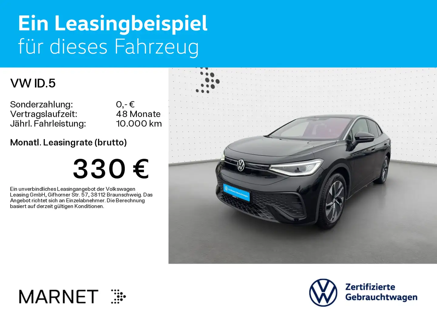 Volkswagen ID.5 Pure*55kWh*Navi*Wärmepumpe*AHK*IQ-Light*Key Schwarz - 2