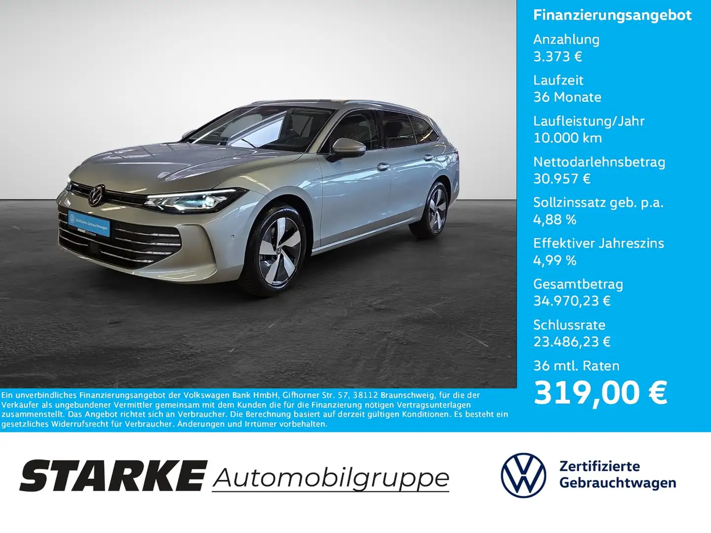 Volkswagen Passat Variant 2.0 TDI DSG Business LED Navi Digital Cockpit K... Silber - 1