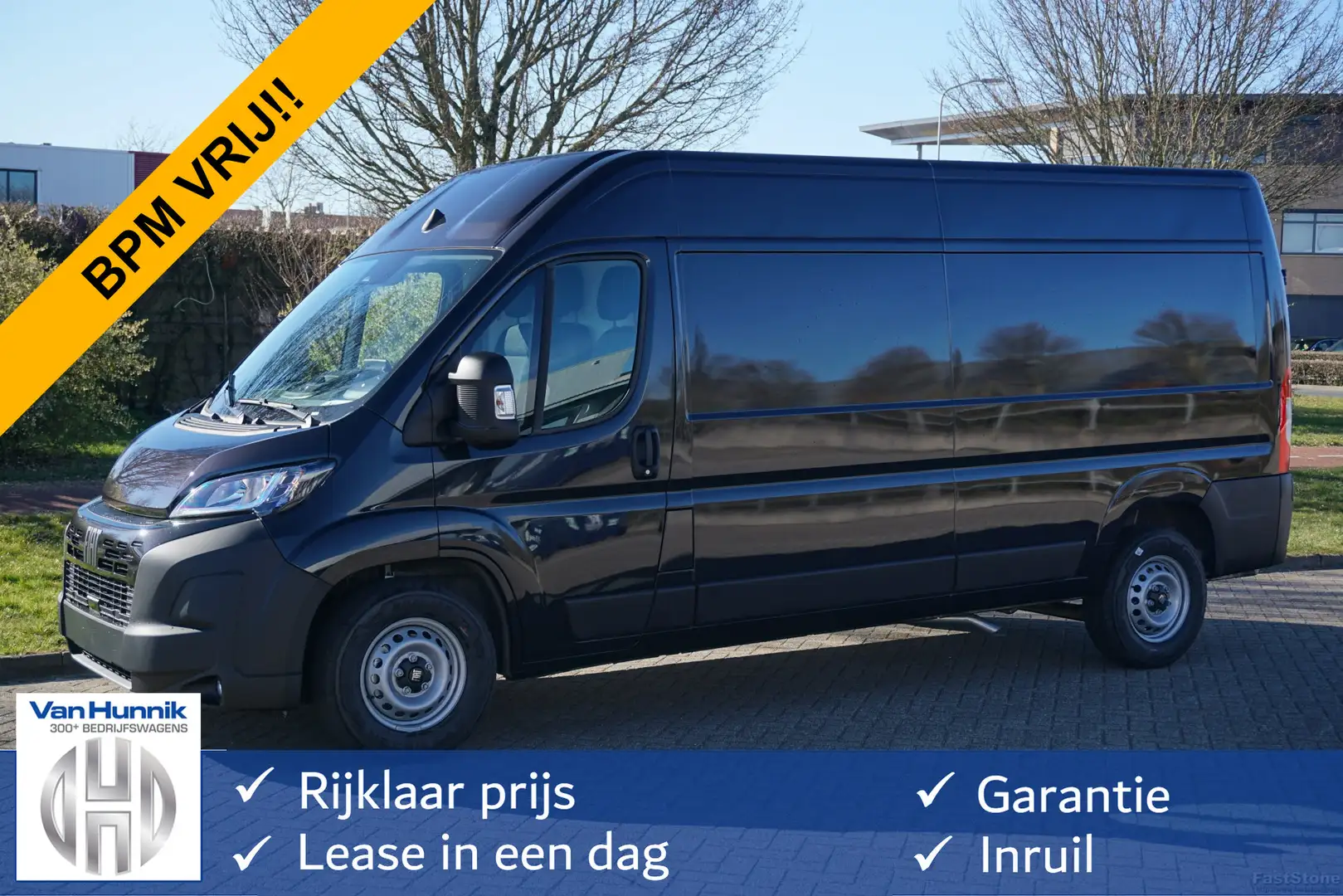 Fiat Ducato Maxi 35 2.2 180PK L3H2 EAT8 AUT BPM VRIJ!! Clima, Zwart - 1