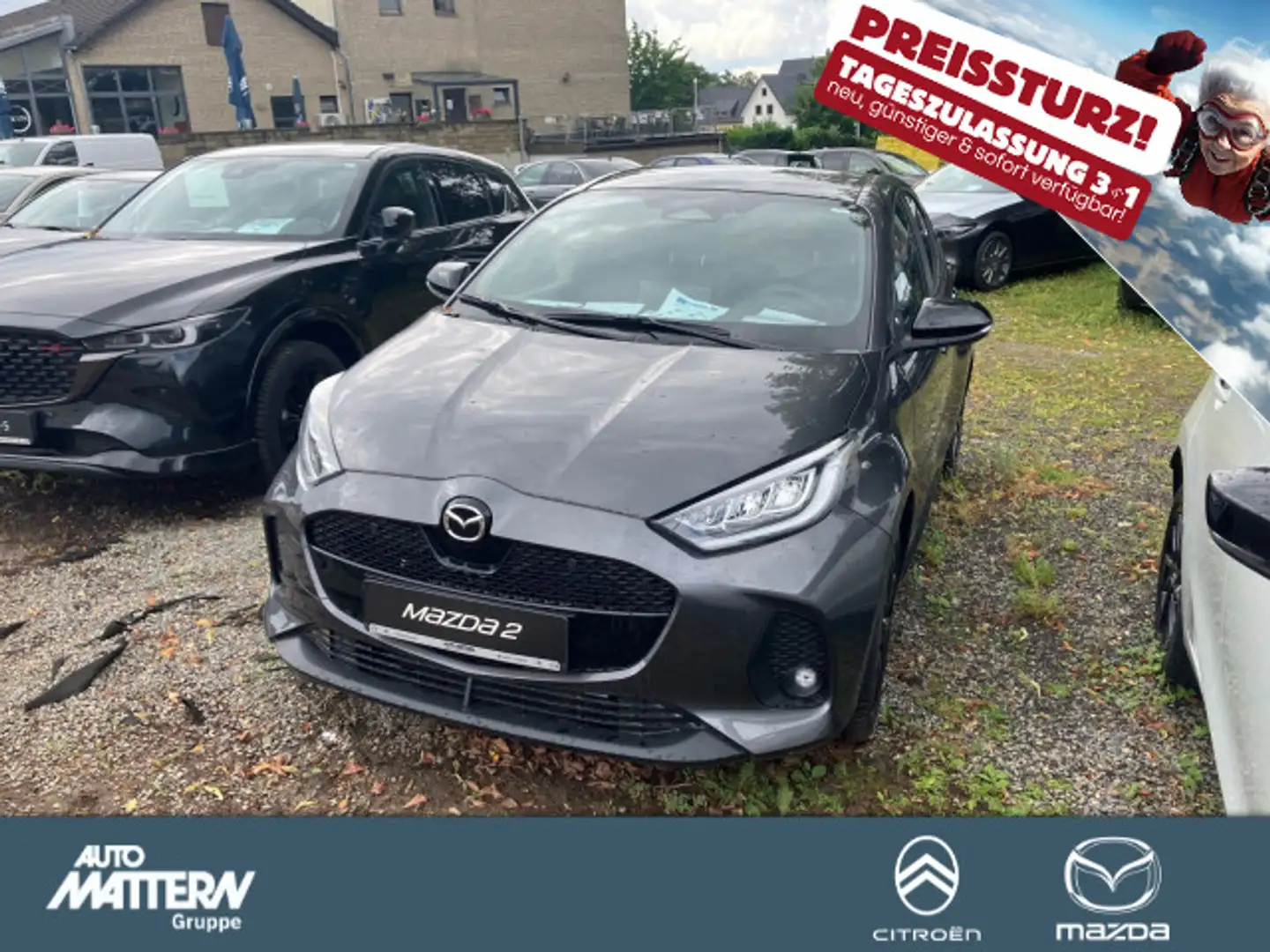 Mazda 2 Hybrid AC|NAVI|CarPlay|LED|PDC|SHZ|Leder Grau - 1
