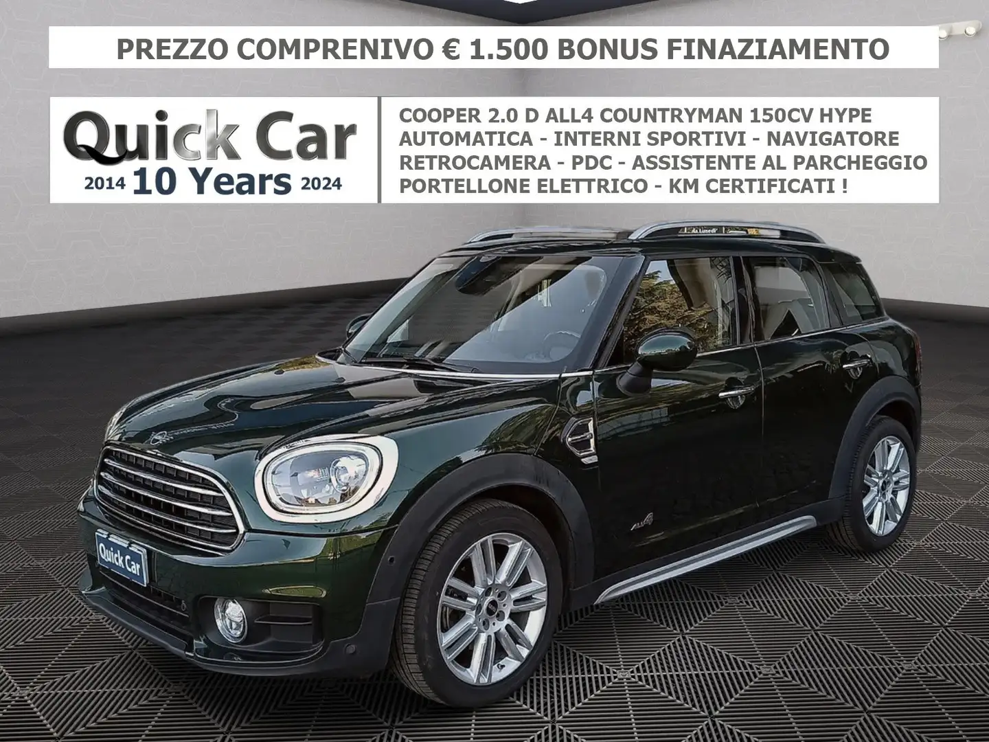 MINI Cooper D Countryman 2.0 Hype all4 NAVI,RETROCAMERA,PDC,KM CERTIFICATI! Verde - 1