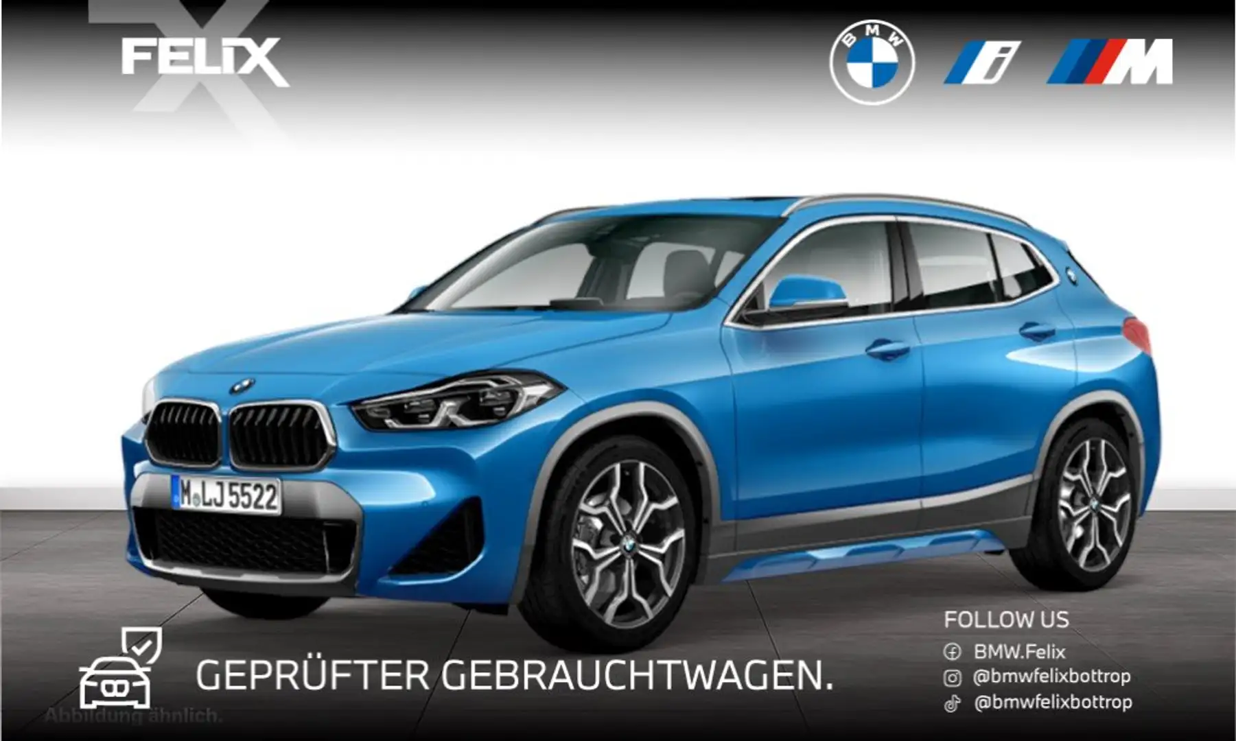 BMW X2 xDrive18d M SPORTPAKET+AHK+NAVI+HEAD UP Bleu - 1