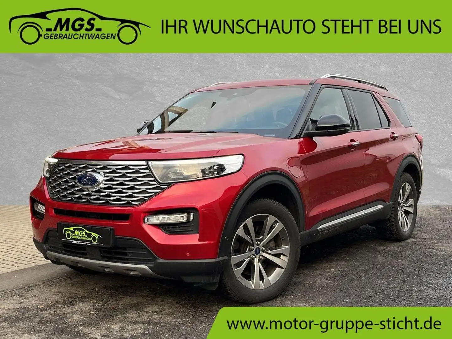 Ford Explorer Platinum Plug-in-Hybrid 4x4 DAB #BT Piros - 1