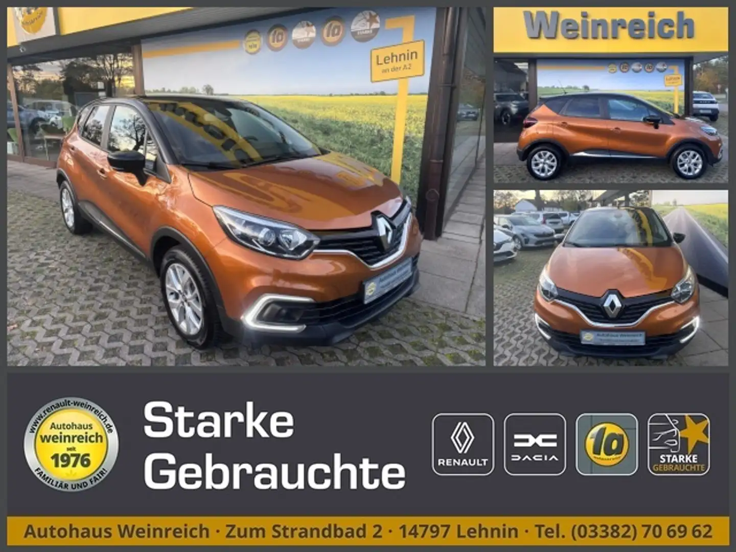 Renault Captur mit Parksensoren, Navi & Klima Klima Navi Schwarz - 1