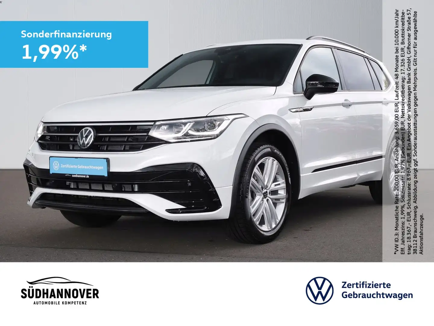 Volkswagen Tiguan Allspace R-Line 2.0 TDI DSG 4Motion AHK Weiß - 1