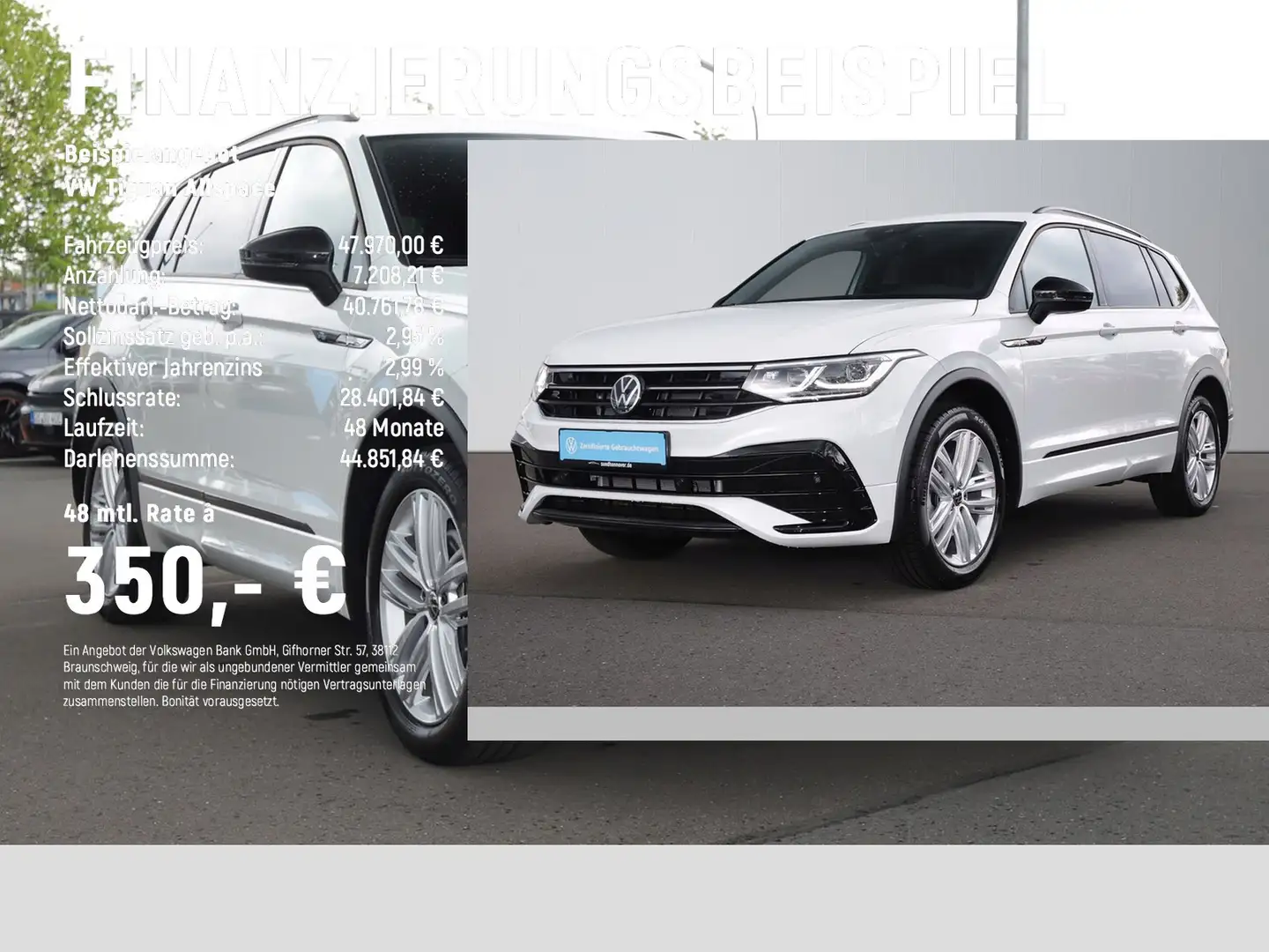 Volkswagen Tiguan Allspace R-Line 2.0 TDI DSG 4Motion AHK Weiß - 2